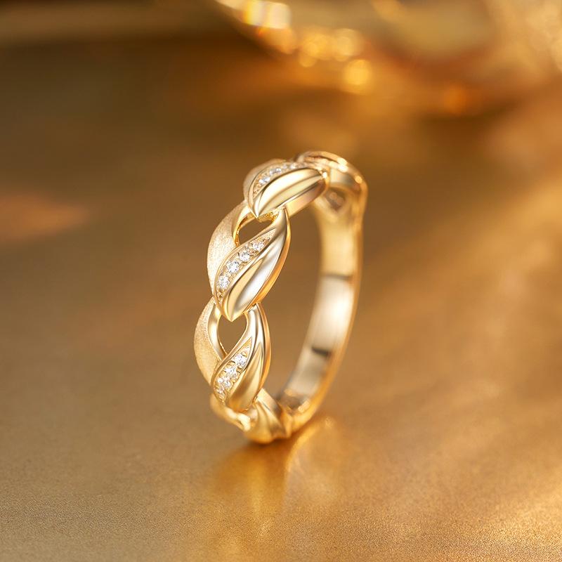 

S925 Sterling Silver Medieval Brushed Ring Women s Premium Italian Diamond-set Zircon Ring No. 8