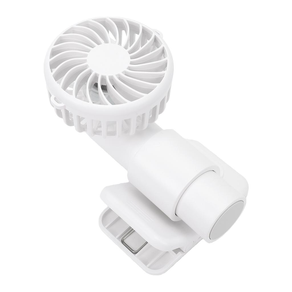 Portable Fan White Multifunctional USB Rechargeable Handheld Clamp On Fan for Desk Umbrella