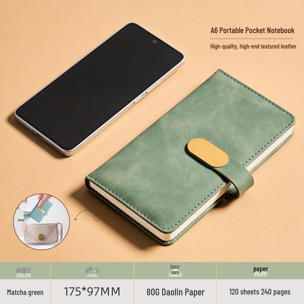 A6 Anpassat Spänne Högvärdig Anteckningsbok: Bärbar fickanteckningsbok för kontor, studier och redovisning