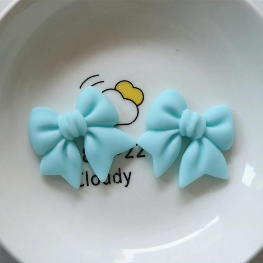 10PCS Cartoon Colorful Bow Resin Decoration Crafts Flatback Cabochon Scrapbooking Fit Phone Decor Embellishments DIY Accessories