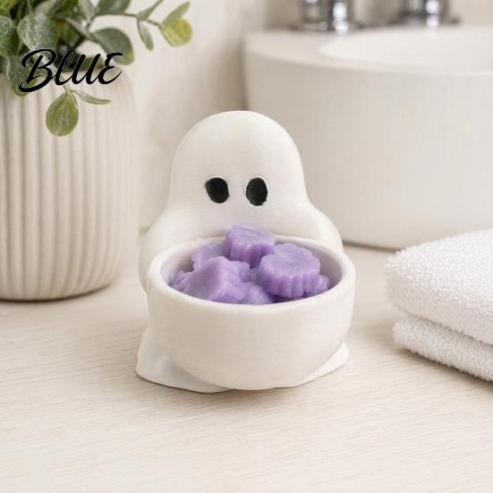 Halloween Ghost Candle Holder Holder Cute 3D Printed Tea Light for Small Aromatherapy Scented Candles Tabletop Candy Dish Party Decor Novelty