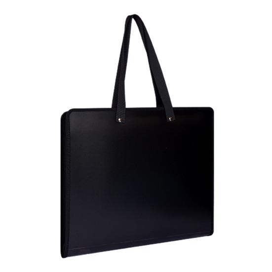 

Портативная сумка для рисования, книга для хранения, водонепроницаемая застежка-молния, легкая ручка-органайзер, сумка для рисования с двухсторонней застежкой-молнией чистый/чёрный