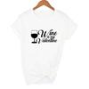 Wine Is My Valentine Women Fashion Tops Graphic Tees Harajuku Casual Aesthetic Short Sleeve T Shirt
