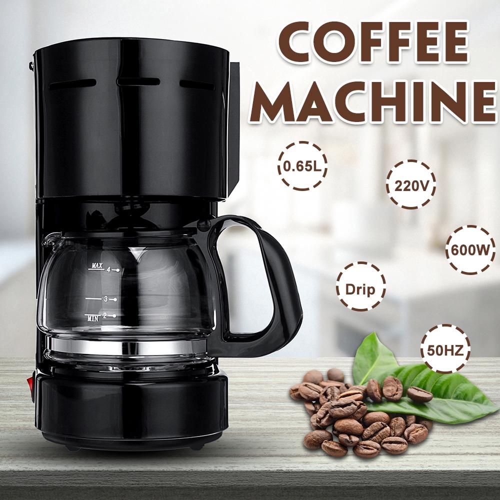 600W 0.65L Electric Drip Coffee Makers Household Coffee Machine Electric Drip Coffee Maker 6 Cup 13x18x26cm