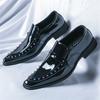 New Fashion Brand Designer Gold Silver Black Chelsea Leather Shoes For Men Hip-Hop Rock Colours Rivet Wedding Prom Footwear