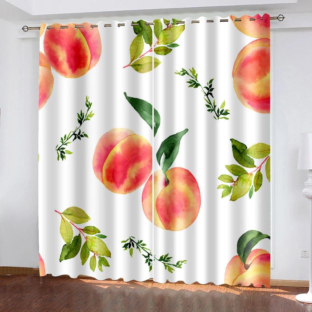 Aquarell Eis am Stiel Frucht Künstlerischer Verdunkelungsvorhang für Schlafzimmer Wohnzimmer Badezimmer Küche Tür Hohe Verdunkelung Heißes Muster