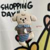Mini Cute Plush Animal Doll Keychain Ins Style Bear Rabbit Dog Stuffed Pendant for Backpack Car Key Hanging Ornament