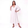 Plus Size Solid Lace 3/4 Sleeve Nightgown Loose Home Dress Sexy Simple Ladies Sleepwear