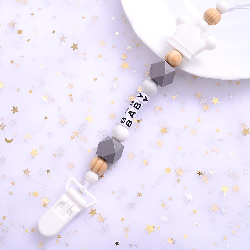 New 5 Colors Baby Teether Handmade Making Pacifier Clips  Holder Chains Silicone Pacifier Chain Clip Baby Teething Chain