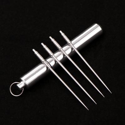 Palito de Dente Portátil de Liga de Titânio Palito de Dente de Metal Criativo Tubo de Palito de Dente de Liga de Alumínio Caixa de Palito de Dente