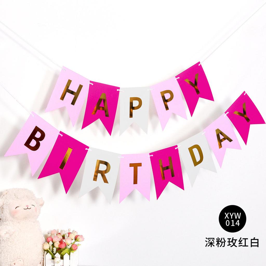 Grattis på födelsedagen Bronzing Svalstjärtsflagga Dekorativ Banner Festarrangemangstillbehör Grattis på födelsedagen Flagga