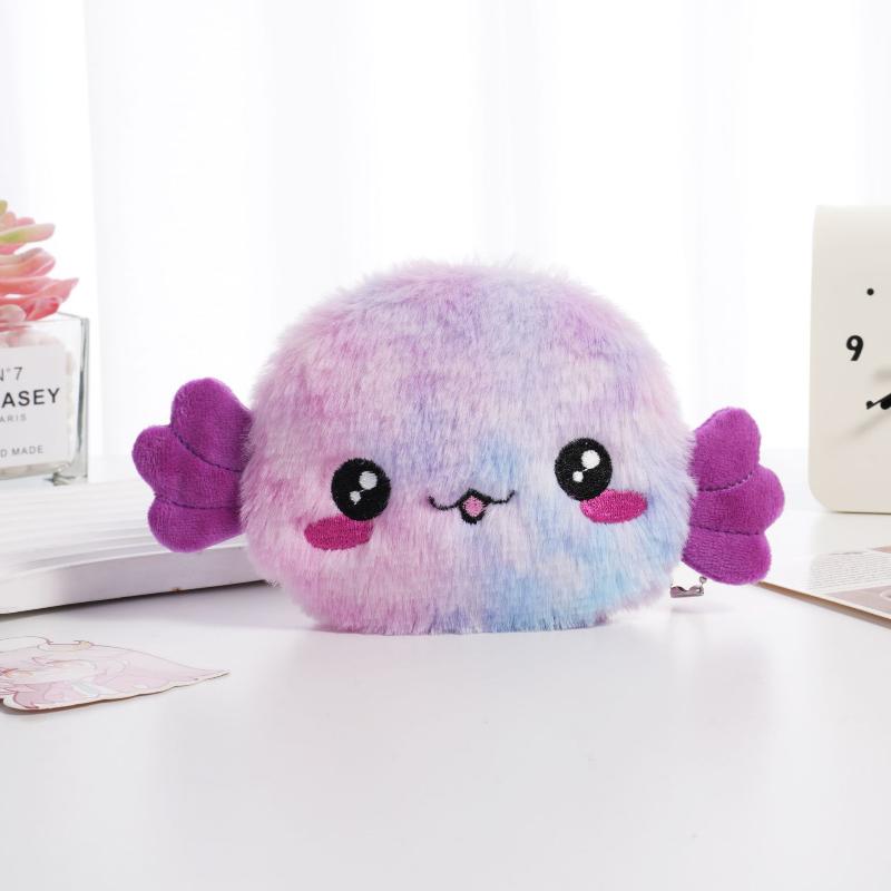 Niedliche Plüsch-Salamander-Münzbörse, Cartoon-Axolotl-Geldbörse, Tragbare Mini-Kopfhörertasche, Stilvoller Taschenanhänger