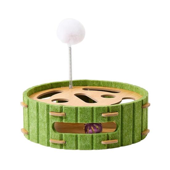 Cat Scratch Enrichment Box Interactive Cat Nail File Puzzle Toy with Jingling Bell Balls Cat Scratcher