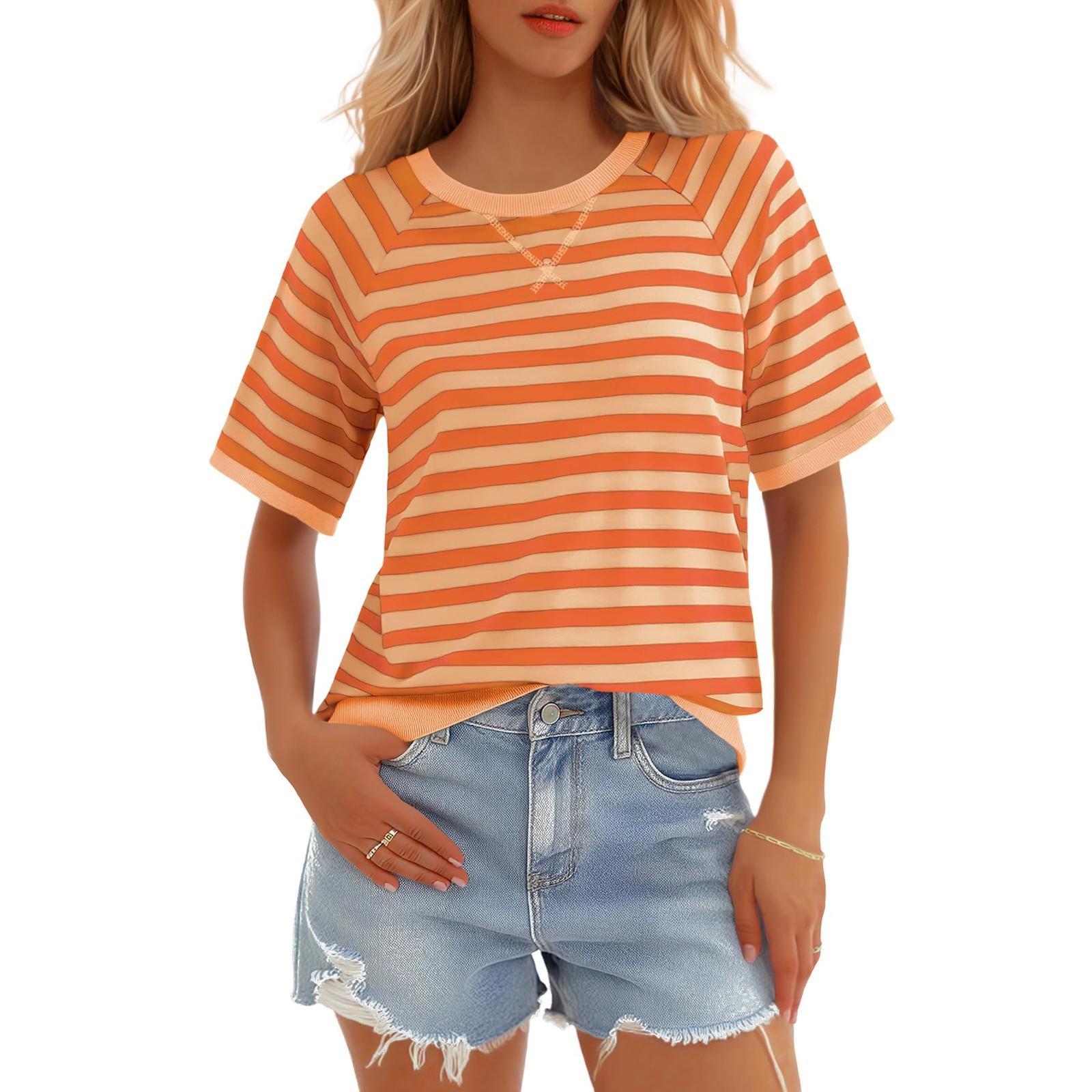 

Женские повседневные топы с длинным рукавом XL оранжевый