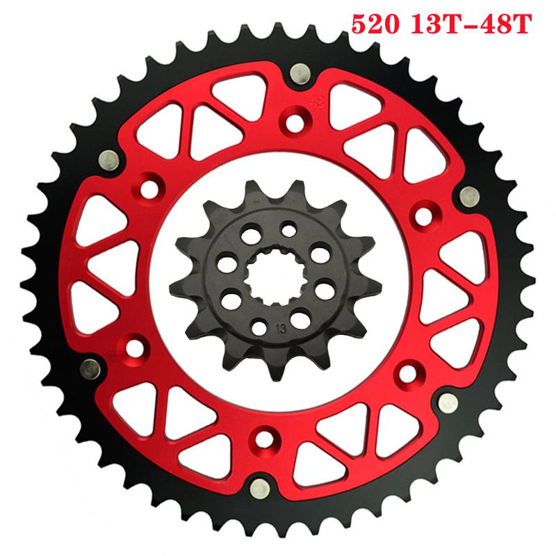 520 13T 45T 46T 47T 48T 49T 51T 52T Motorcycle Front & Rear Sprocket For HONDA XR250R XR 250 R 1996-2005