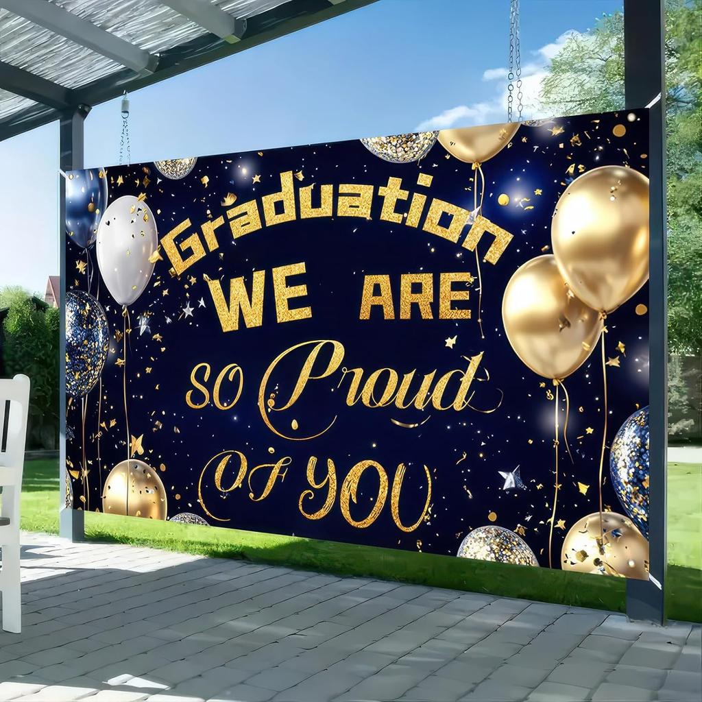 Graduation Banner Backdrop 2025 Graduation Party Decorations Congratulations Graduate Banner 71x43 Inches Outdoor Decor Yard Signs for Celebration