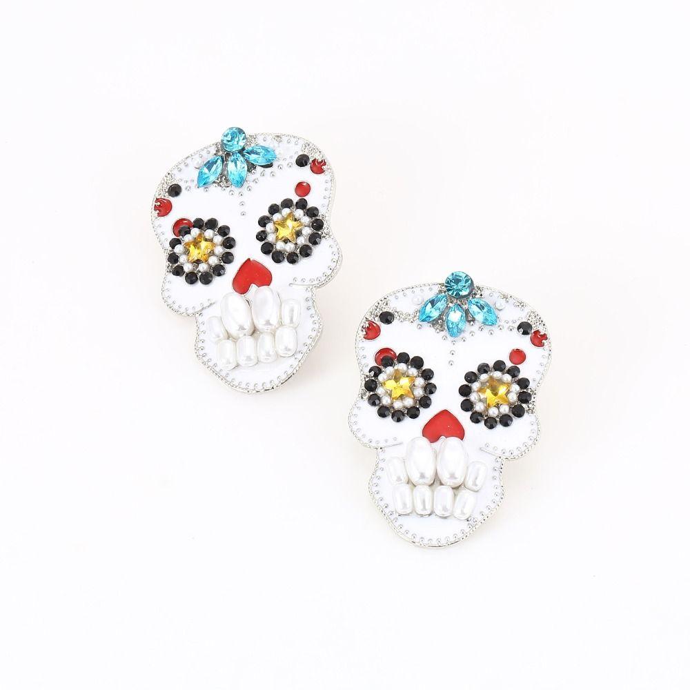Trick Pumpkin Ear Studs Skull Spider Dangle Earrings Creative Halloween Earrings  Party