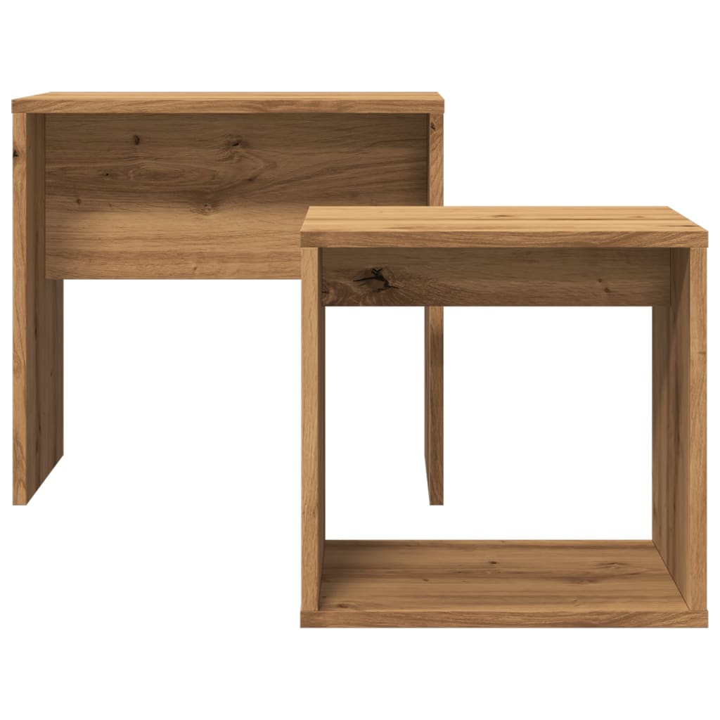 Vidaxl Stoliki Kawowe, Wsuwane Jeden Po Drugi, 2 Szt., Dąb Artisan