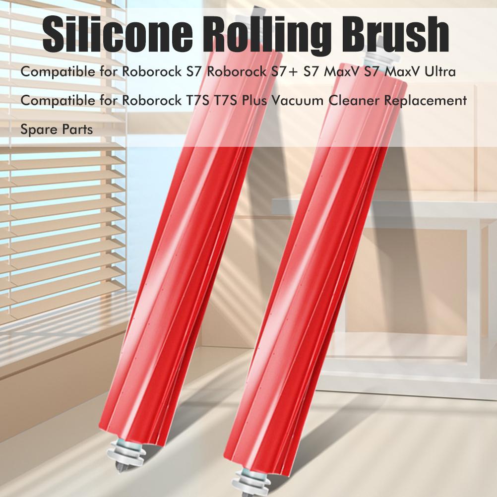 Silicone Rolling Brush Main Brush Replacement Compatible for Roborock S7 Roborock S7+ S7 MaxV S7 MaxV Ultra Compatible