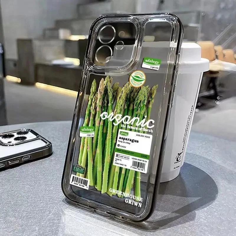Cauliflower and Broccoli Phone Case iPhone 15 Pro Max 11 12 13 16 14 Plus Silicone Shockproof Transparent Phone Case