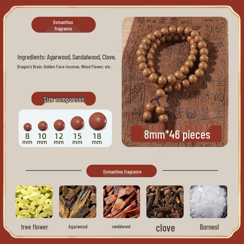 Osmanthus Fragrance Bead Bracelet - Natural, Long-lasting, Handmade, Cultural Prayer Beads Osmanthus (Sweet Osmanthus Fragrance)