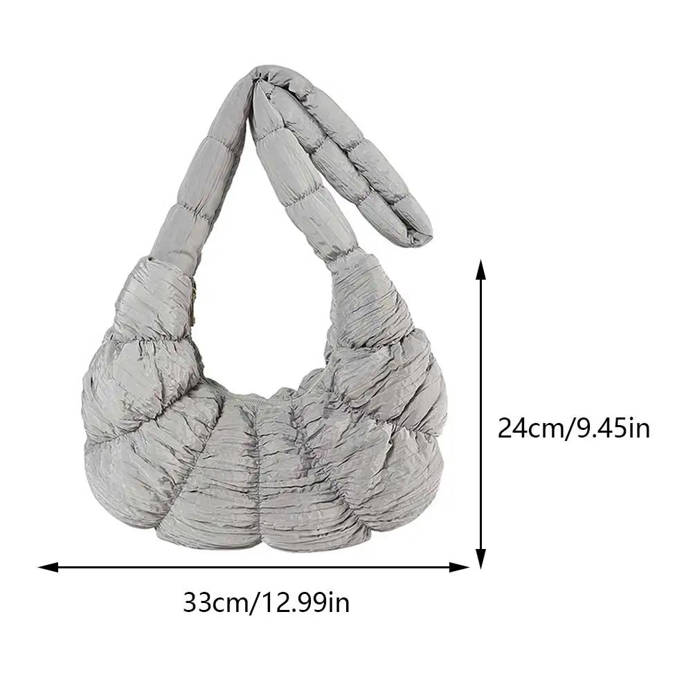 Quilted Women s Shoulder Bag Pleated Cloud Fashion Dumpling Bag Cotton Padded Solid Handbags Large Capacity Puffer Crossbody Bag