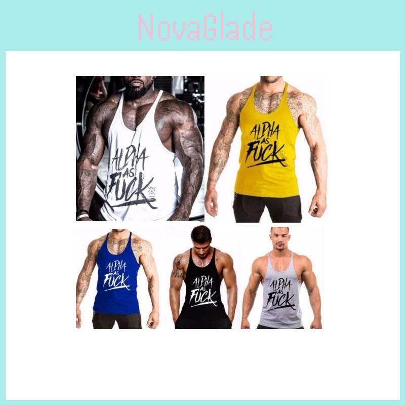 Tank Sport Herren Oberteile Tanktop Oberteile T-Shirt Trikot Muskel Gym Stringer Alpha