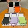 Mode Botsende Kleur Schattige Telefoonhoesje Voor Samsung Galaxy Z Flip 8 7 6 5 4 Z Flip7 Flip6 Cover met Ketting Scharnierhoesjes Harde Capa