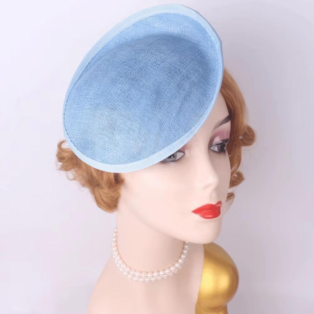 Headpiece Vintage Fascinator Hat Wide Brim Masquerade Top Hat Linen Yarn Fascinator Hat Base  Lady