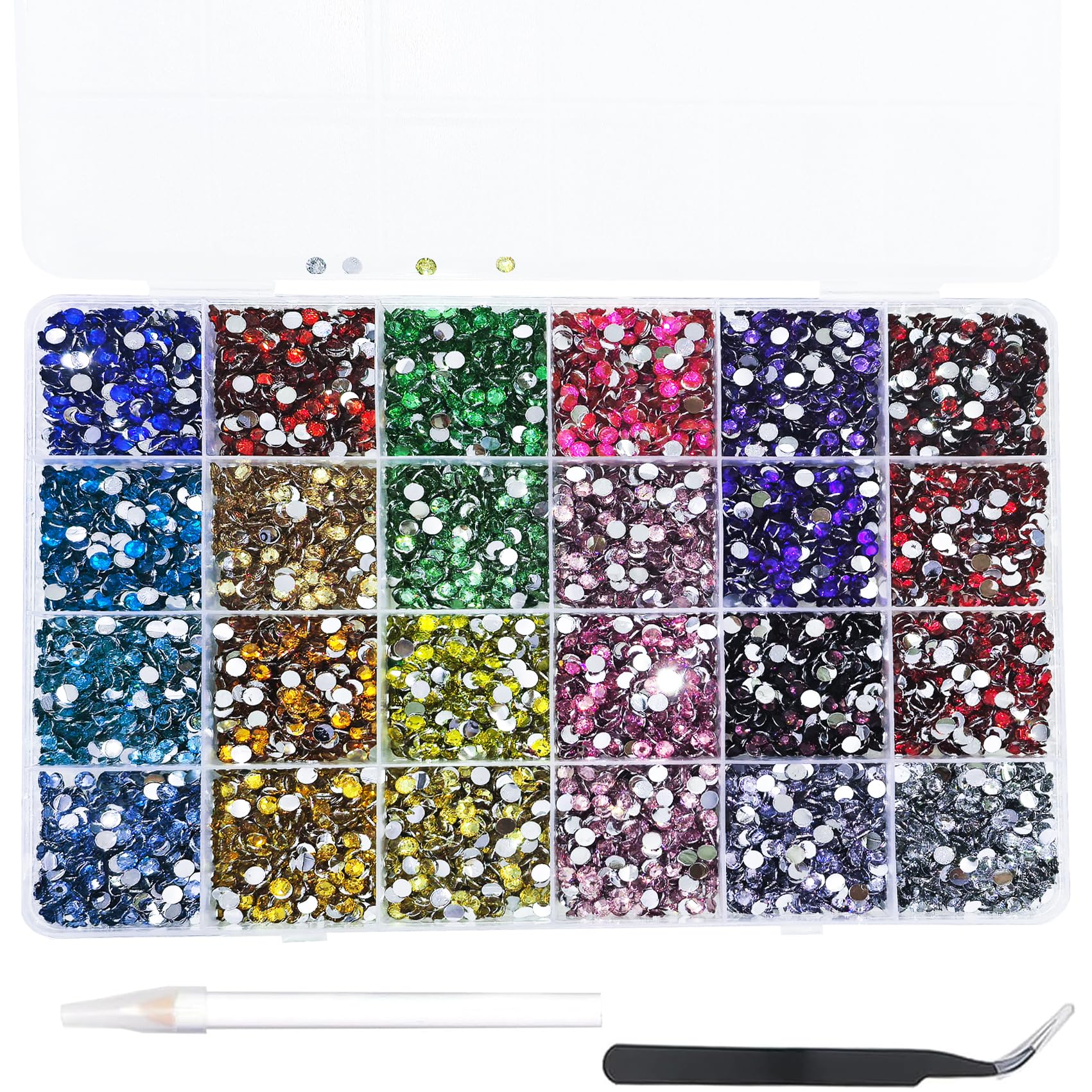 

12 000 страз для ногтей, стразы, BetterJonny, 24 цвета, стразы для ногтей, стекло, детали для декора ногтей, детали для рукоделия, детали для DIY-дизайна ногтей, украсьте свои ногти (4мм)