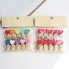 10/20Pcs Wooden Clothespin with Rope Home Classroom Photo Picture Hanging Love Heart Clip Heavy Duty Sock Towel Sheet Laundry Clothing Peg