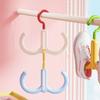 3Pcs Practical Dopamine Rotating Hook Stackable Space Saving Clothing Hanger Hanging Plastic Scarf Hat Bag Organizer Laundry