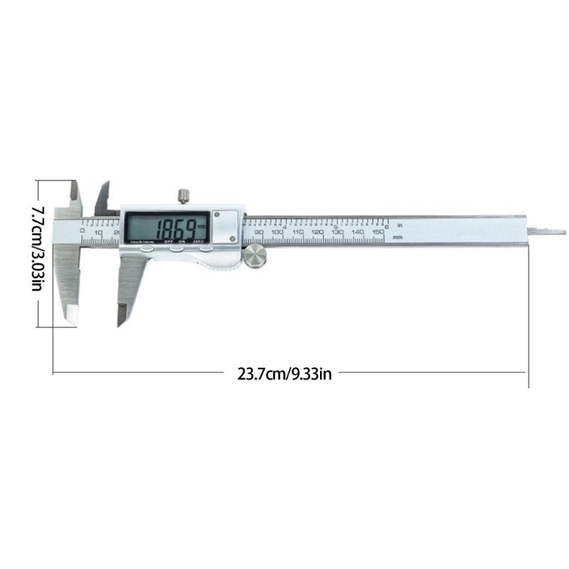 Electronic Digital Caliper Measuring Tool,150mm 6'' Metal Construction with Large LCD Screen Quick Changes Button