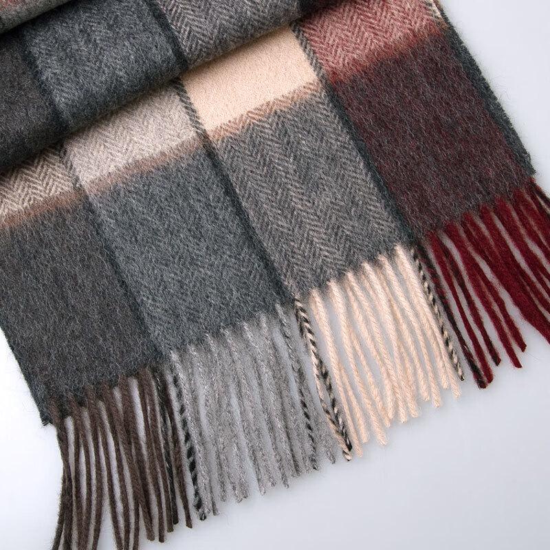 Hengyuanxiang Unisex Pure Wool Winter Scarf
