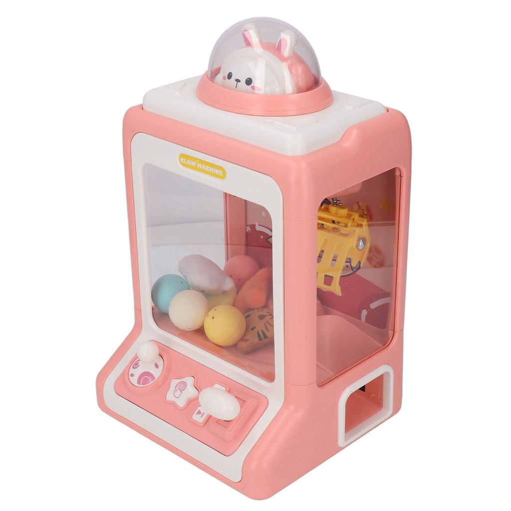 Doll Machine Toy Electronic Light Music Bunny Space Pattern Mini Claw Machine for Children Pink