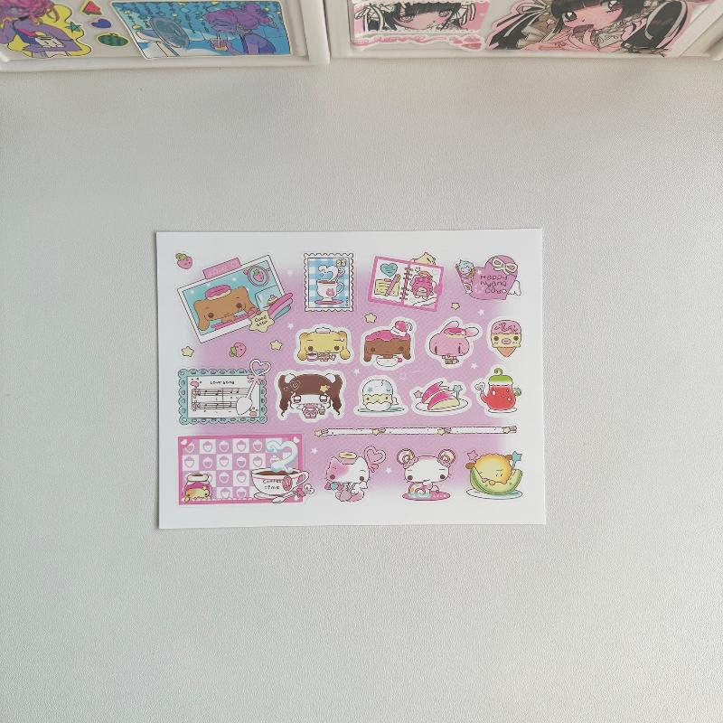 1/9szt. Koreański Styl Ins Kreskówkowe Zwierzę Kawaii Słodki Dzienny Notatnik Naklejki do Konta Ręcznego Scrapbook DIY Naklejki Dekoracyjne