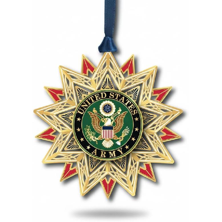 Beacon Design ChemArt 3" Vibrant Brass U.S. Army Star Decorative Hanging Ornament