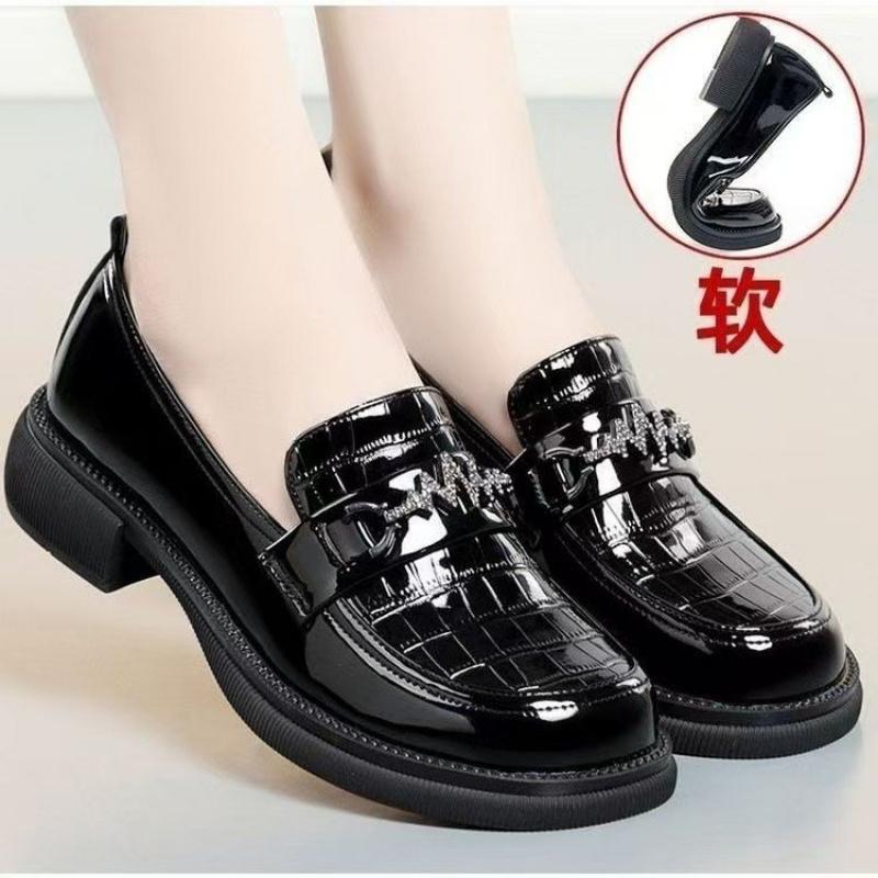 2025Spring and Autumn Hot-Selling Women's Loafers Mid-Heel Slip-On Lazy Shoes Casual Low-Top Fashion Single Shoes