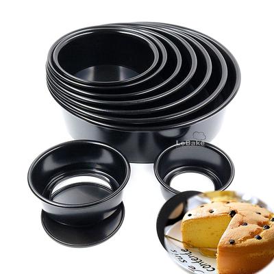 4-12 Inches Non-stick Removable Bottom Round Shape Aluminium Chiffon Cake Mould Bread Mold Cupcake Moulds Pans Tin DIY Baking