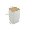 Bamboo Lid Square Metal Storage Tin for Coffee, Sugar, Tea - European American Style
