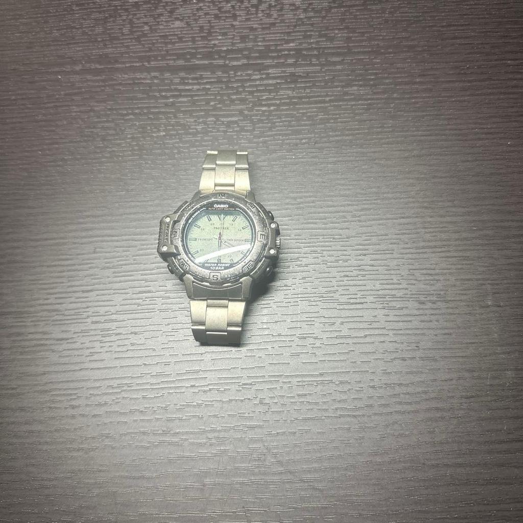 Used CASIO PRO TREK TWIN SENSOR Titanium Band Watch