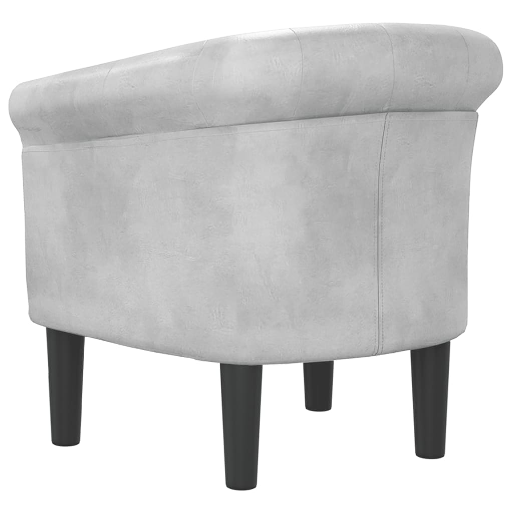 Club Chair Silver Faux Leather