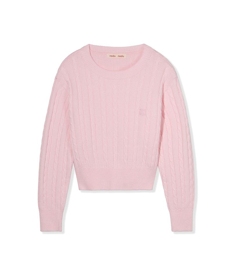 Nodeuyuumeon Witty Cable Round Knit [Pink]