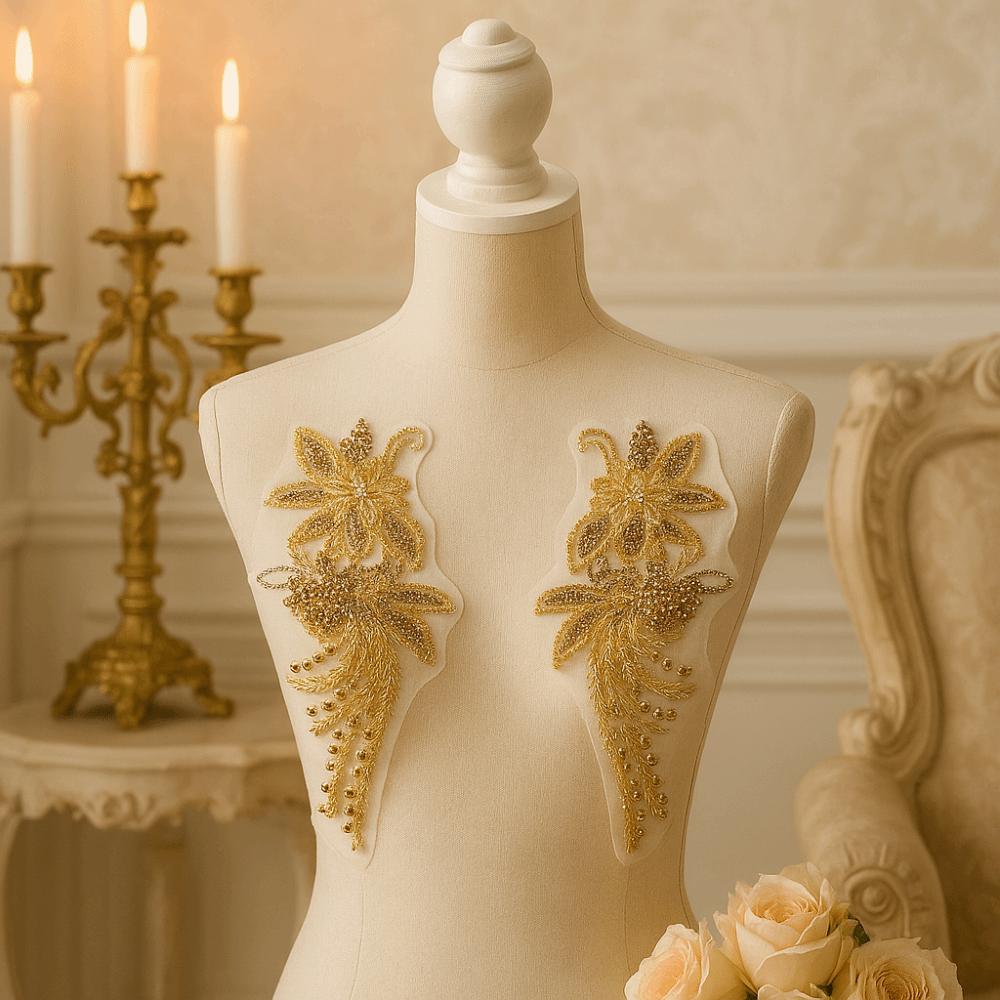 Mesh Fabric Clothing Applique Handmade Nail Beads Patch Repair Clothes Patches  Women Clothes