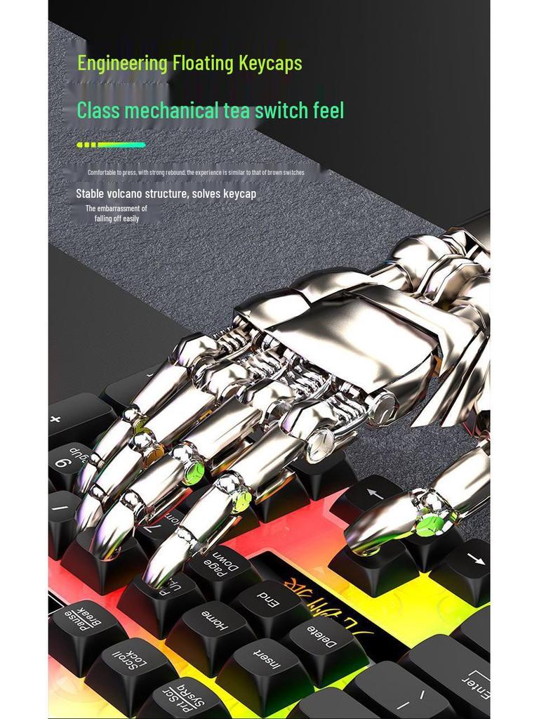 Silent Luminous Keyboard and Mouse Set, Multi-Key Anti-Ghosting with USB for Desktop and Laptop.