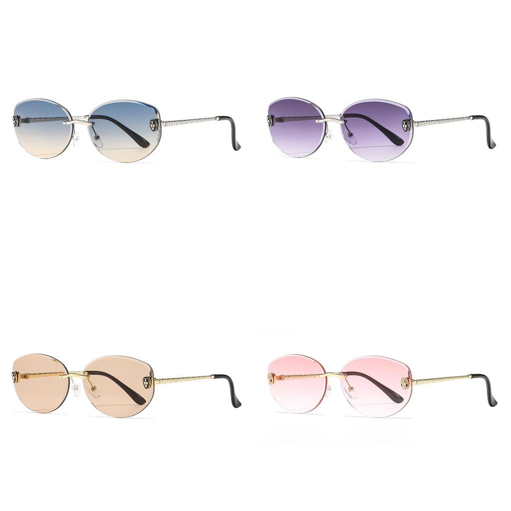 Fashion Female Retro Metal Frame Sun Glasses With Gray Lenses For Summer Outdoor Use