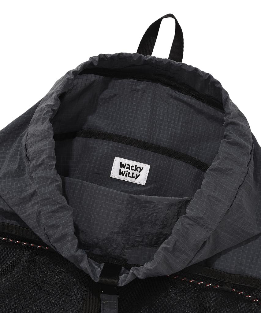 Wacky Willy String Draw Backpack Charcoal
