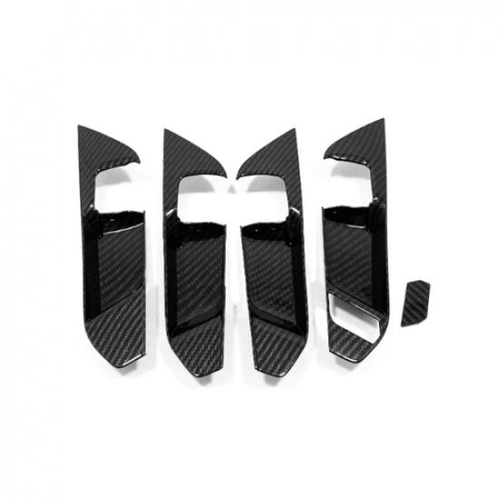 For Toyota RAV4 -2025 Carbon Fiber Inner Car Door Handle Bowl CoverTrim 4pc