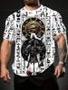 3D Egyptian Anubis Print Men'S Summer T-Shirt, Round Neck Short Sleeve, Comfortable Breathable Outdoor Top, Mythical God Design, Cool Graphic Tee for