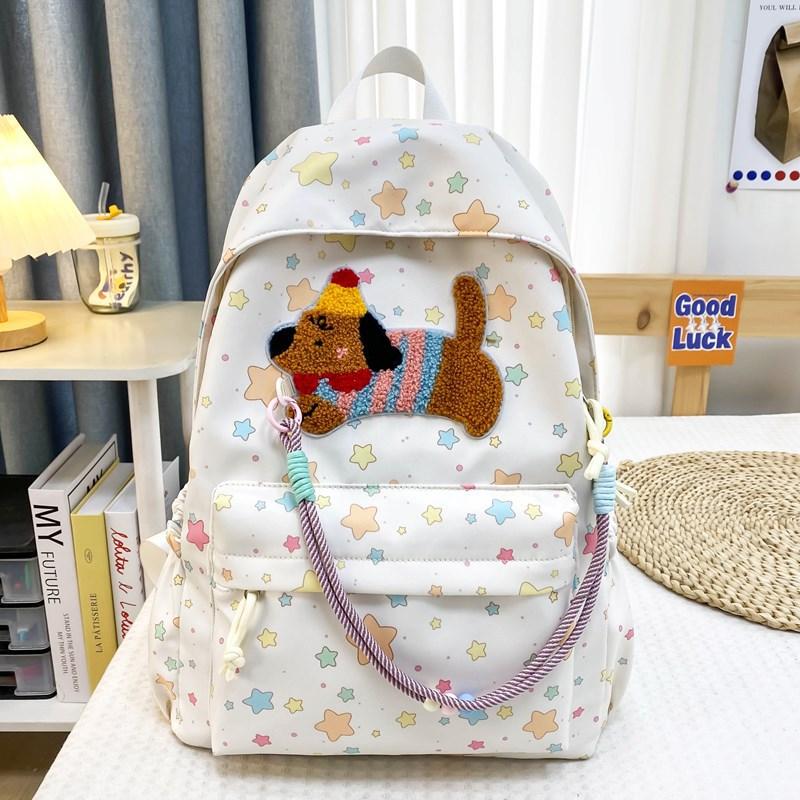 junior high school students, large capacity, lightweight and cute printed backpack, high school student travel backpack.